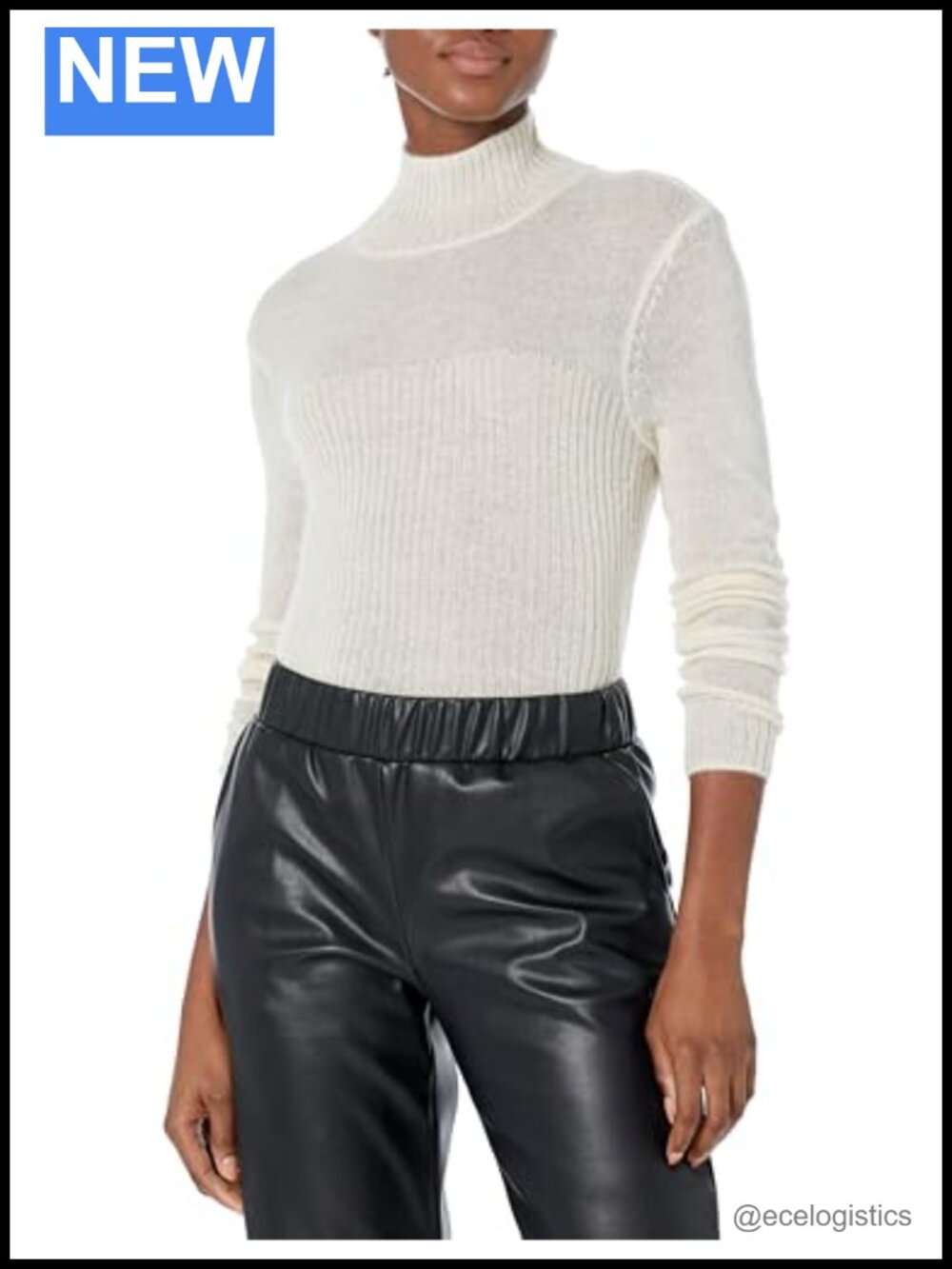Wool Mohair Blend Knit Fitted Turtleneck Pullover Sweater